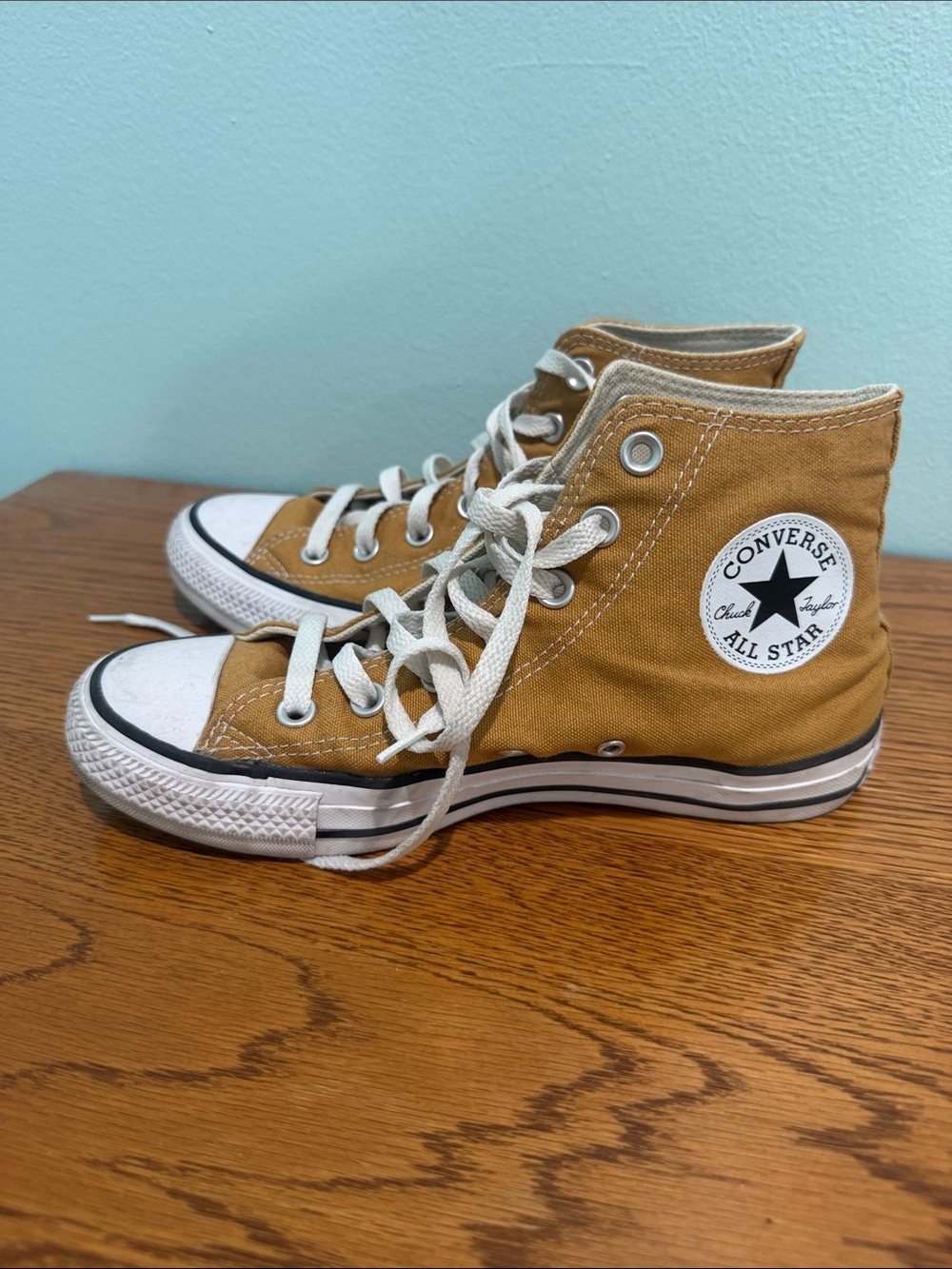 Converse woman’s High Top Sneakers - Mustard Yellow with White